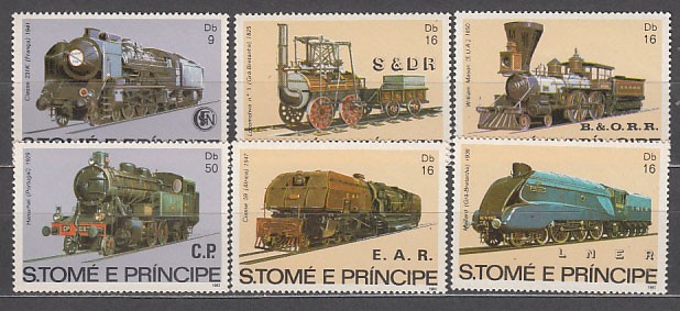 Sao Tome And Principe - Mail Yvert 721/6 ** Mnh Trains
