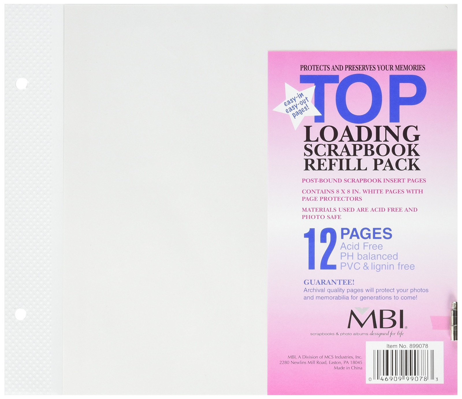 MBI 8x8 Inch Page Protectors (6pk) 1 Count (Pack of 1), Top-loading 