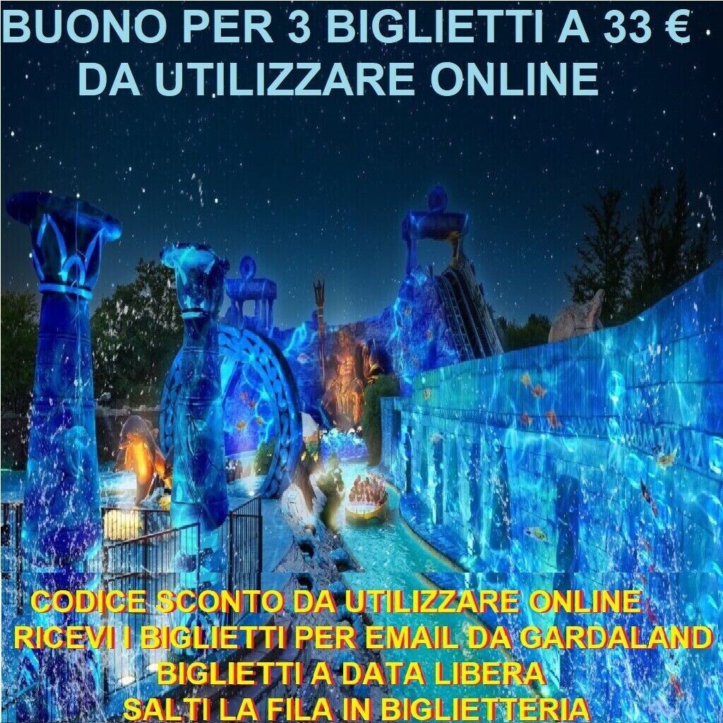 Gardaland Tickets 37 Euro for 3 People Coupon Discount Voucher To Use ONLINE 👍