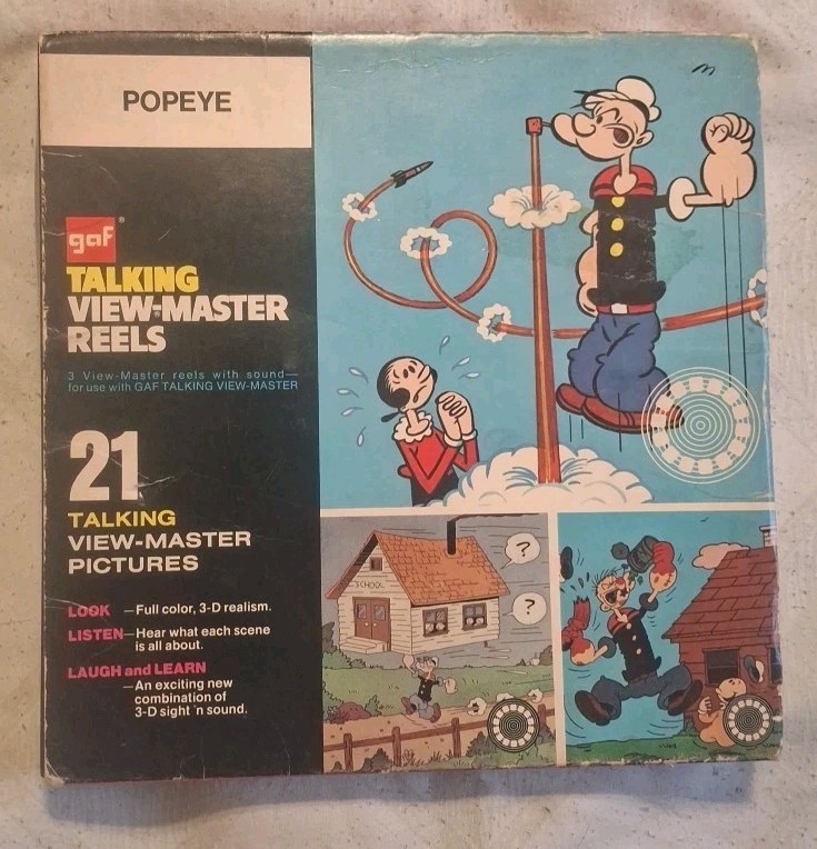 Vintage GAF Talking View Master 3 Reels Popeye