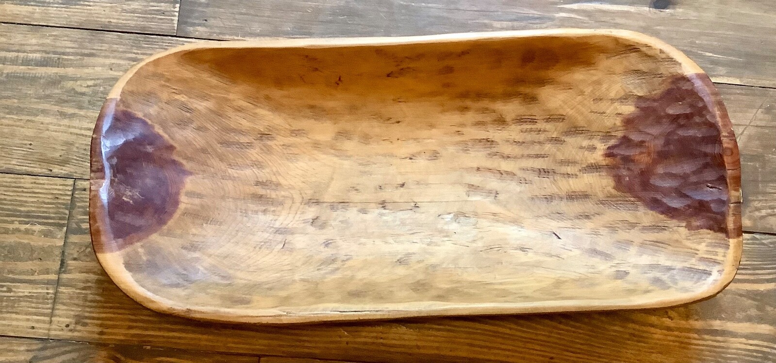 Vintage Large Turned Wooden wood farmhouse Primitive Dough Bowl Antique
