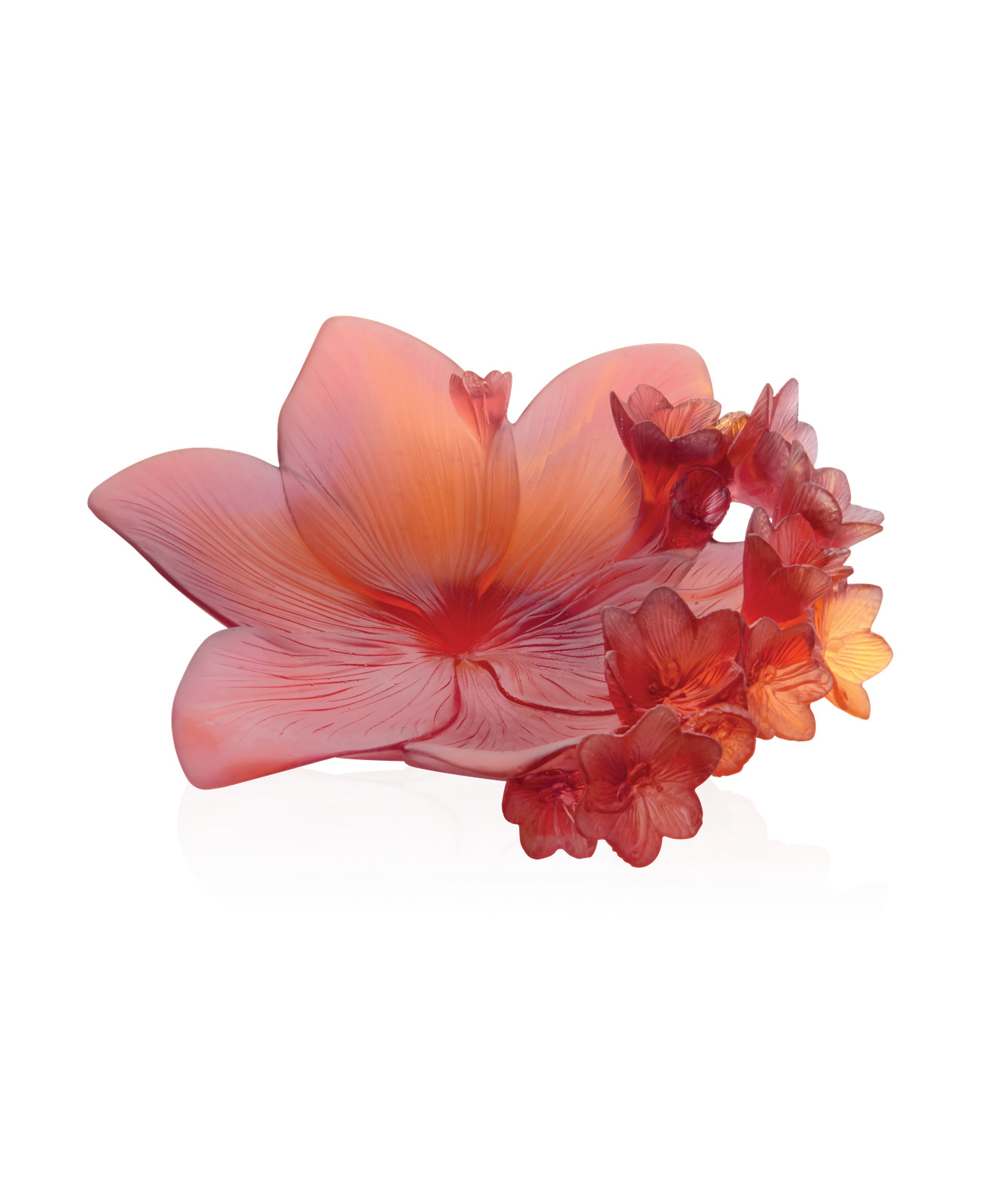 Daum Home Décor - Large Safran coupe a marriage of red & orange crystal - 5611