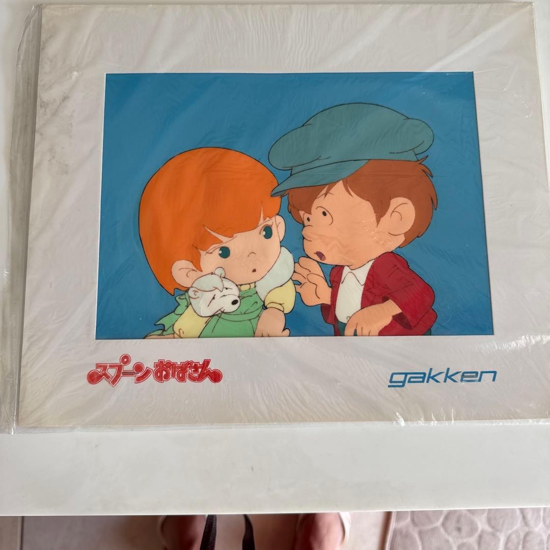 Spoon Lady Cel Anime Cel 25x30cm Framed Used Vintage Artwork