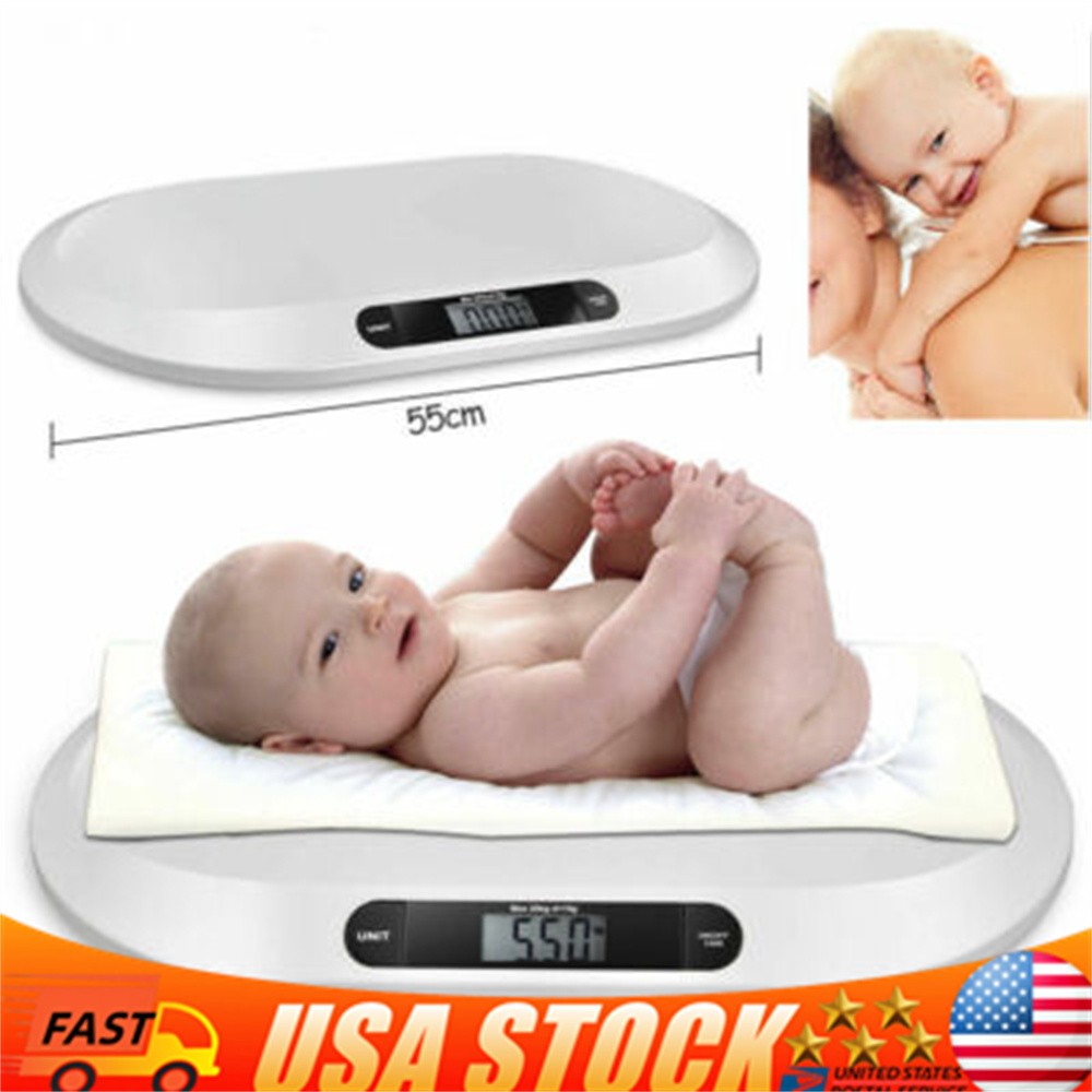 44Ibs Electronic Digital Baby Infant Scale LCD Display ABS Weight Grow Baby Pet