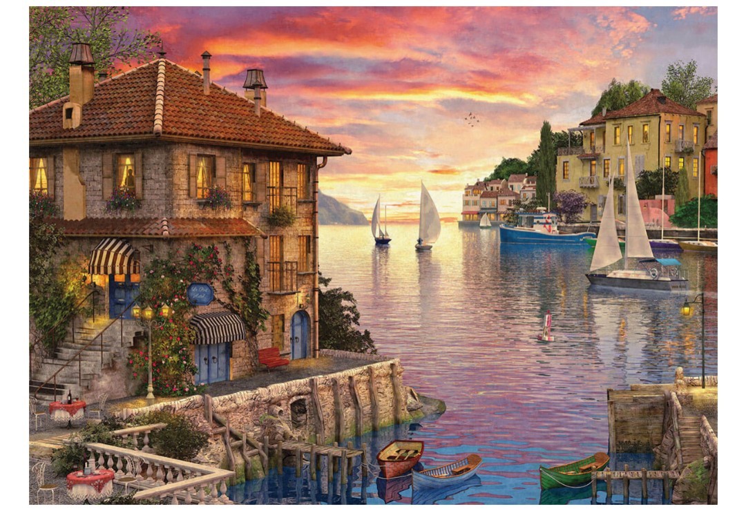 Eurographics Mediterranean Harbor 1000 Piece Jigsaw Puzzle By Dominic Davison
