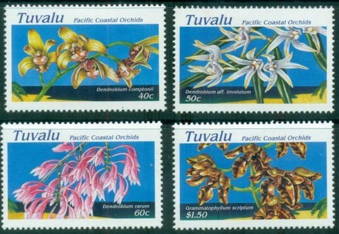 Tuvalu 1995 SG736-739 Wild Orchids set MNH