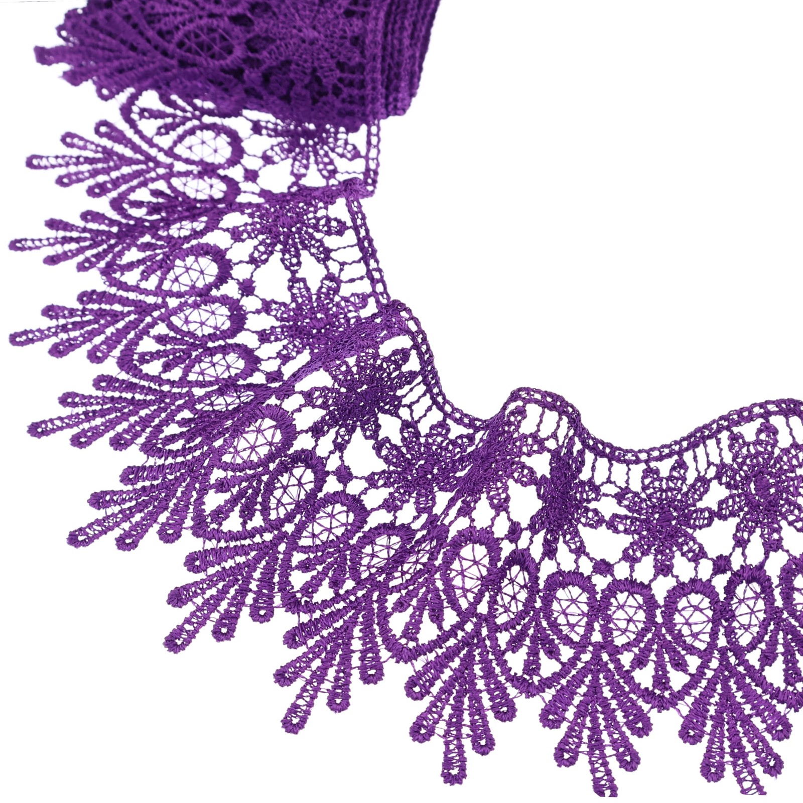 GXTIZAS Purple Lace Trim 5 Yards Wide Venise Ribbon Embroidered 