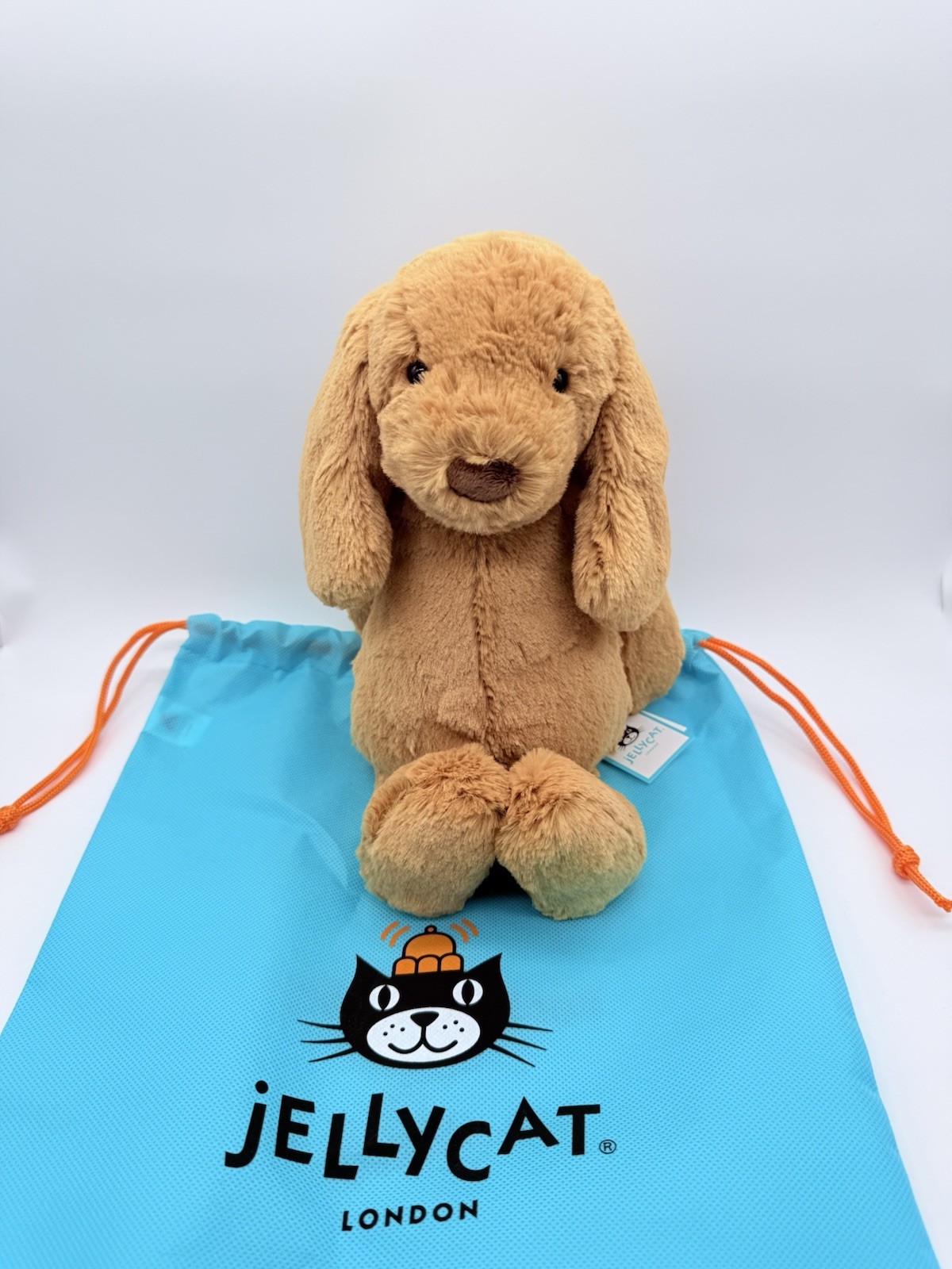 Jellycat Bashful Toffee Puppy Plush Medium Authentic NWT With Dust Bag
