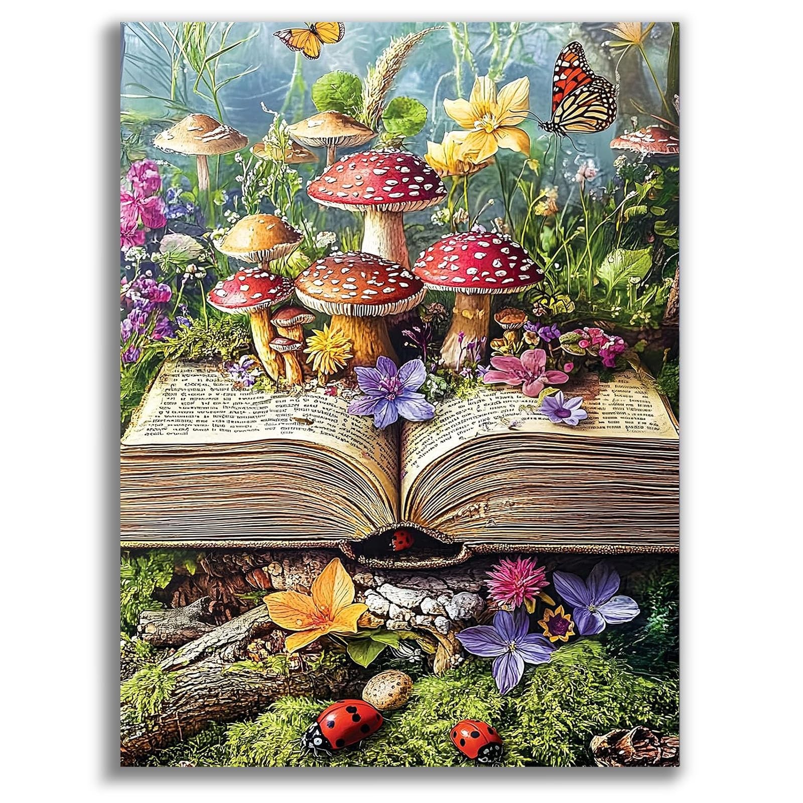 Diamond Painting Kits for Adults, Mushroom Adults Diamond Art Kits, Book Gem Pai