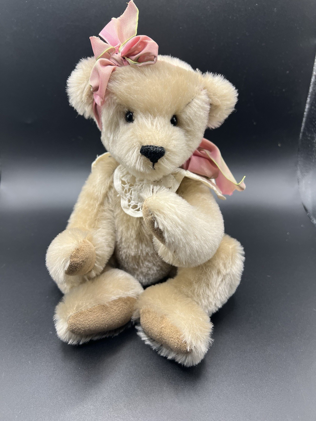 Laurelwood Bears And Friends Teddy Bear Vintage Plush W Tag Pink Bow