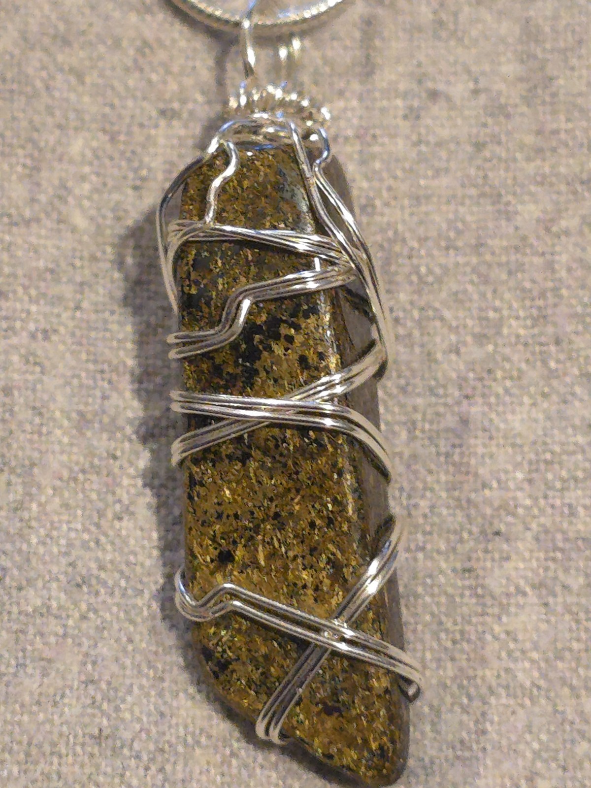 Bronzite Pendant On A Sterling Silver Necklace