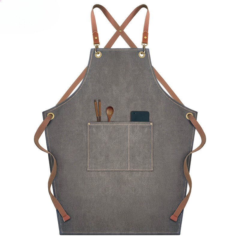 Unisex Adjustable Strap Denim Apron warterproof Baking Painting apron Kitchen