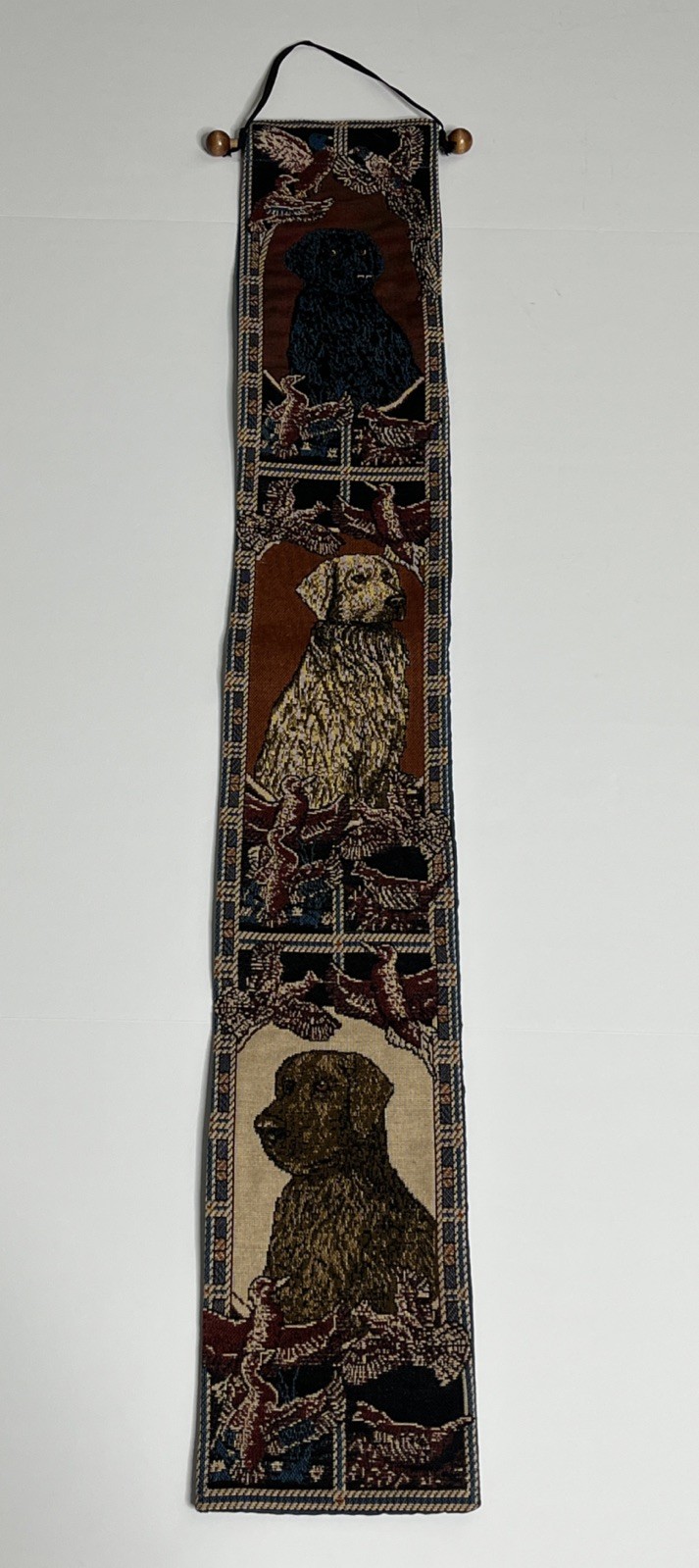 Dog Tapestry Labrador & Golden Retriever Wall Hanger Duck Hunting Dogs