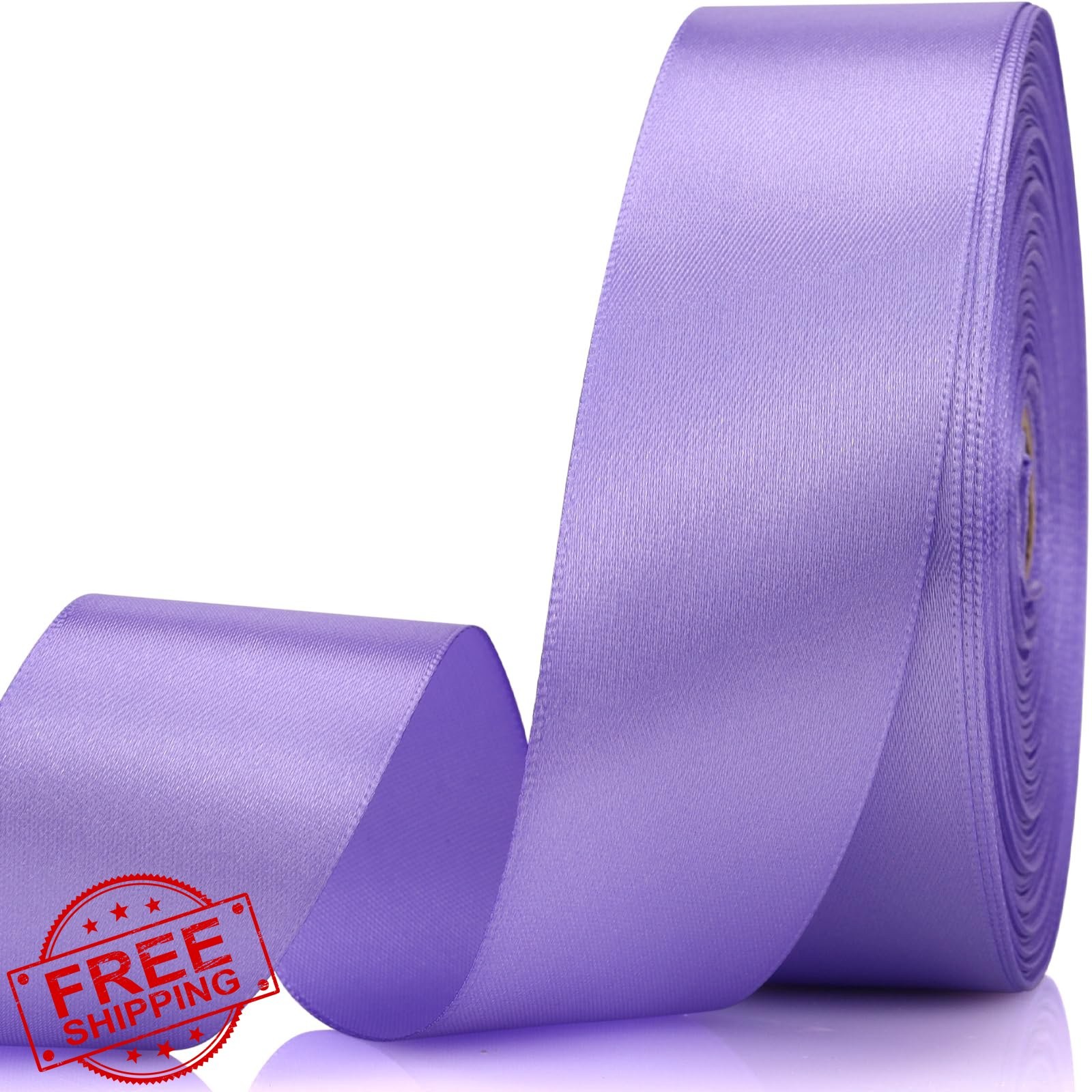 NISDOCF 1.5" Light Purple Satin Ribbon, 60 Yards for Crafts and Gifts