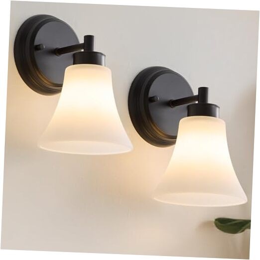  2 Pack 1-Light Bathroom Vanity Lights Black Vintage Bathroom Lighting 