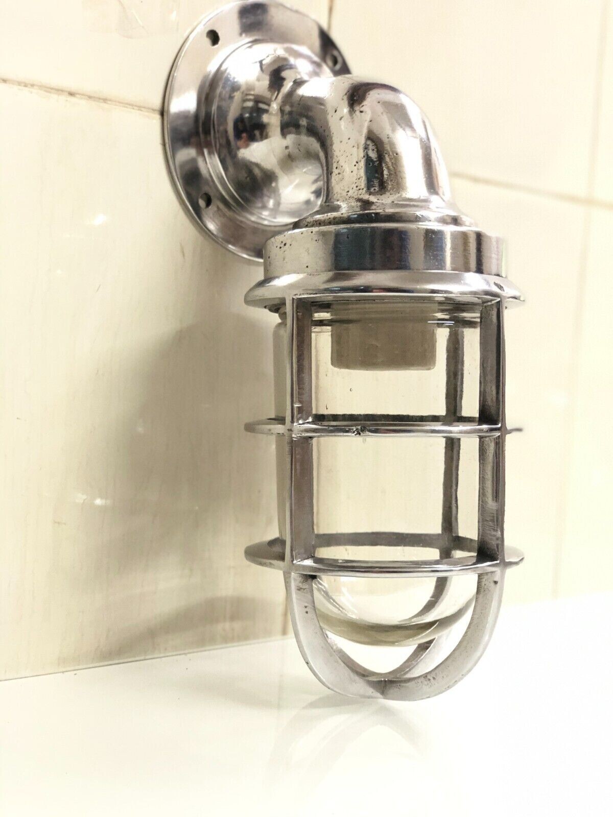 Set of 10 - Nautical Aluminum Caged Wall Sconce Light Fixture – Indoor & Outdoor