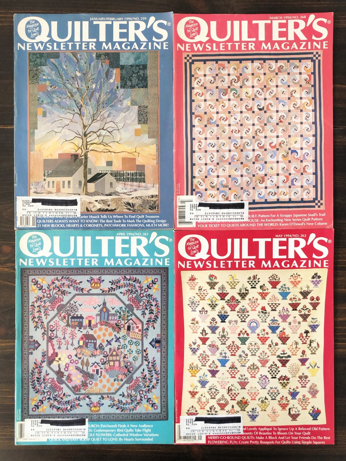 1994 Quilters Newsletter Magazine - Lot of 10