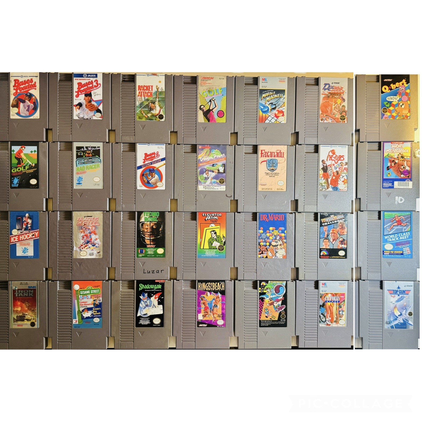 Nintendo NES Lot 28 Games Dr Mario, Faxanadu, Qbert, Tecmo Bowl + More Untested