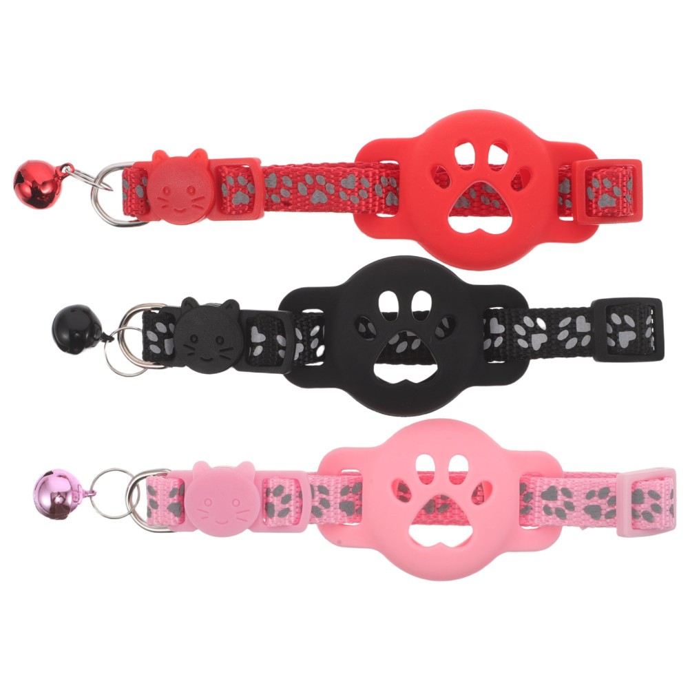  3PCS Reflective Tracker Collar Holder for Cat and Puppy - Safety Collar with