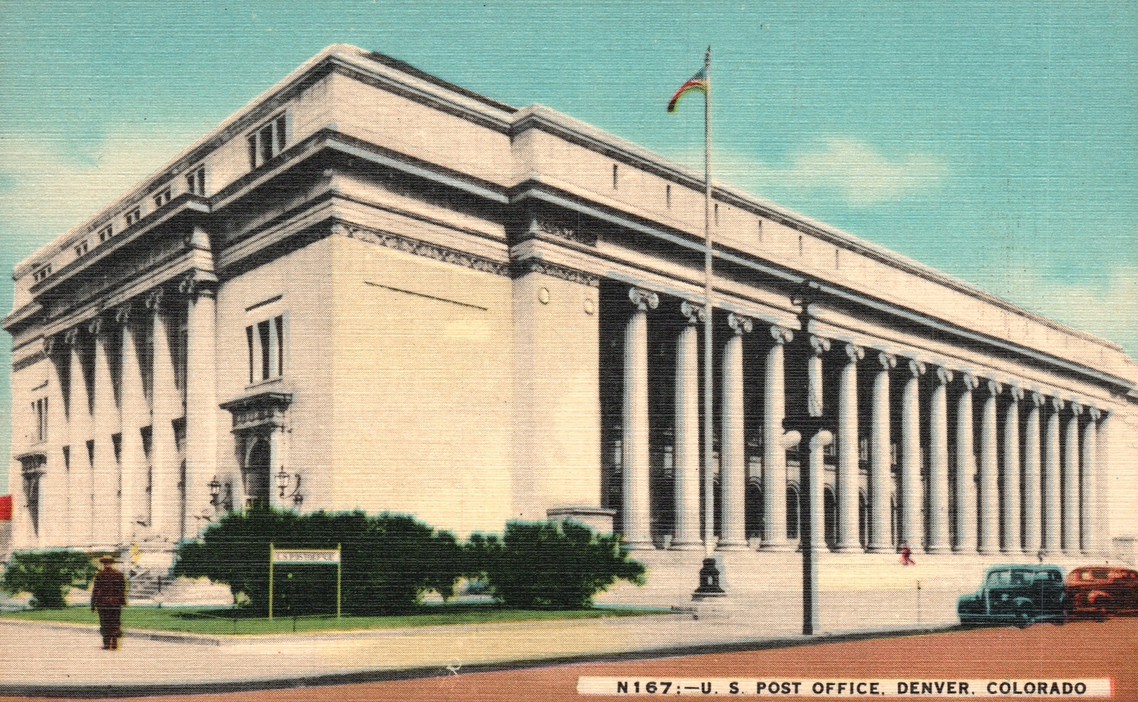 Vintage Postcard U. S. Post Office Postal Service Building Denver Colorado Colo.
