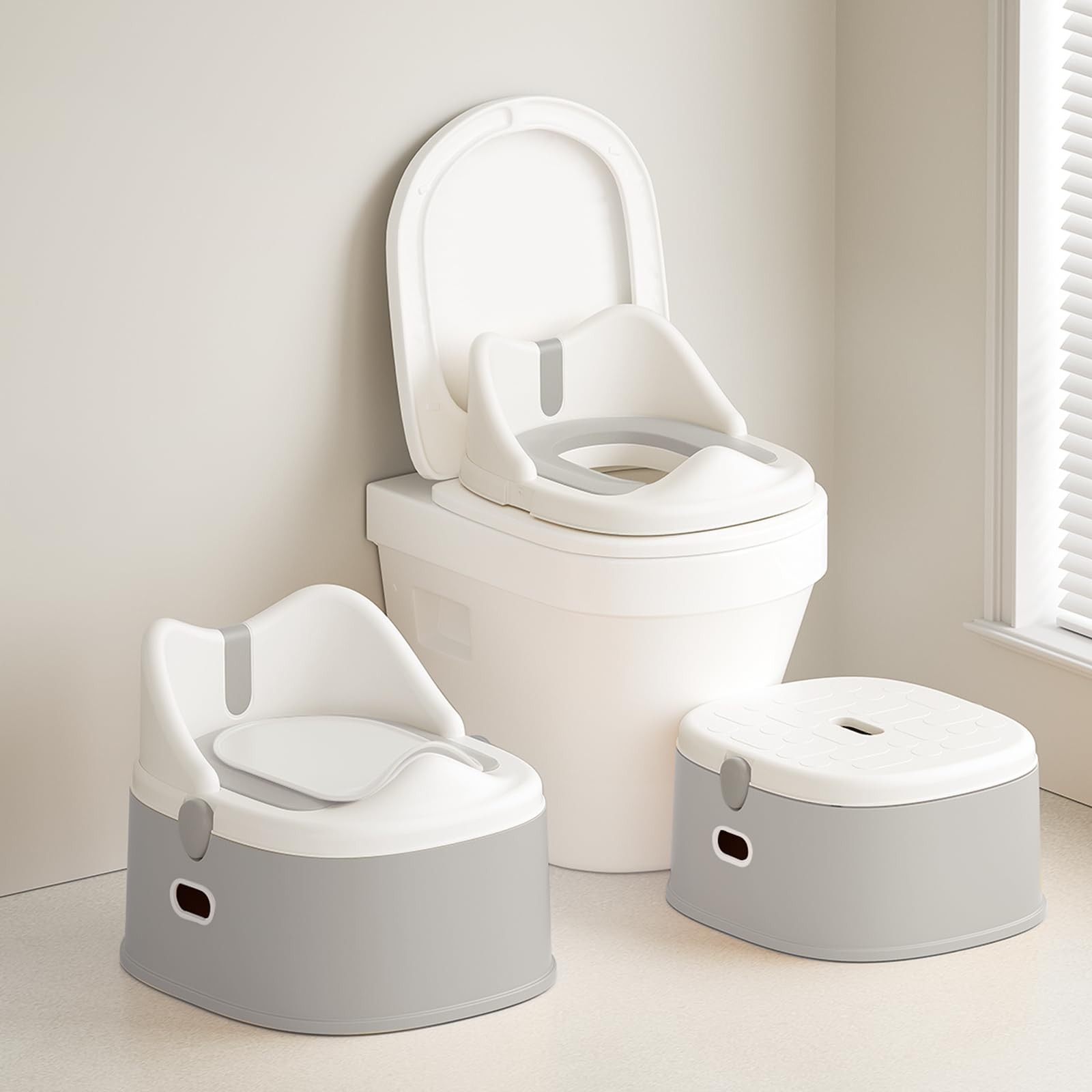 3-in-1 Toddler Potty Training Toilet Seat Cushion Step Stool Boys Girls