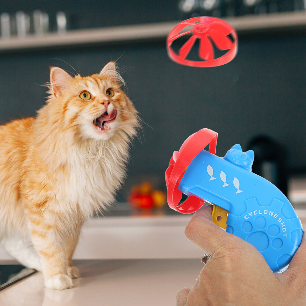 Flying Disc Saucer Launcher Toy Flying Propellers Interactive Exercising Toy New