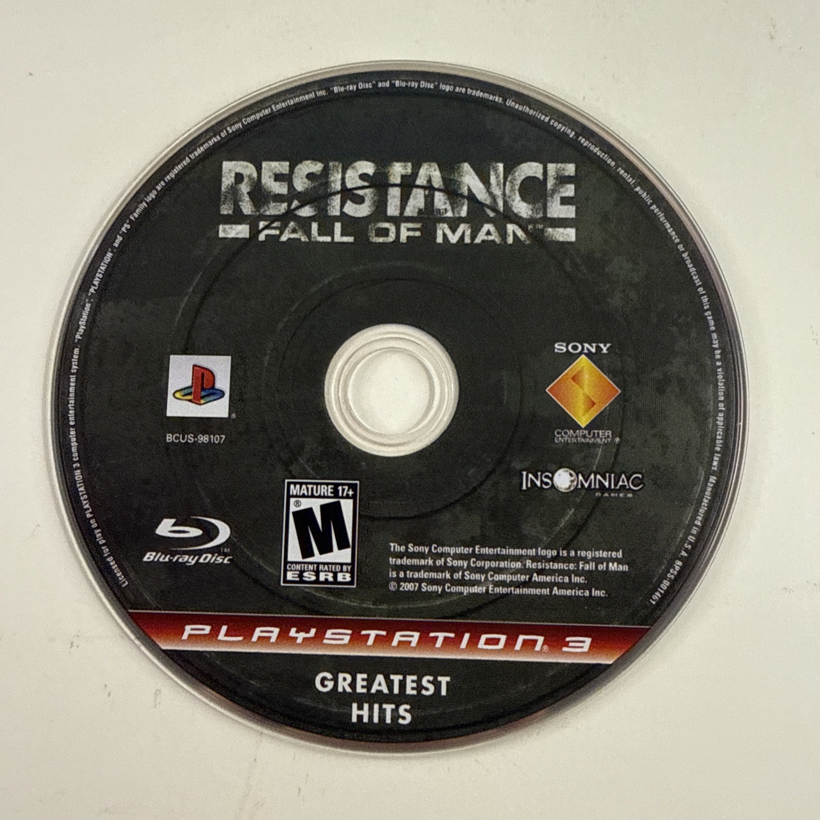 Resistance: Fall of Man Greatest Hits (Sony PlayStation 3, 2006) Tested