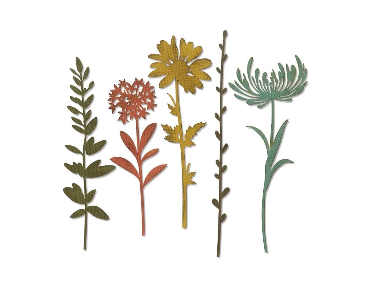 Thinlits Die Set , Wildflower Stems #1 by Tim Holtz, 5 Pack, Size, Multicolor...