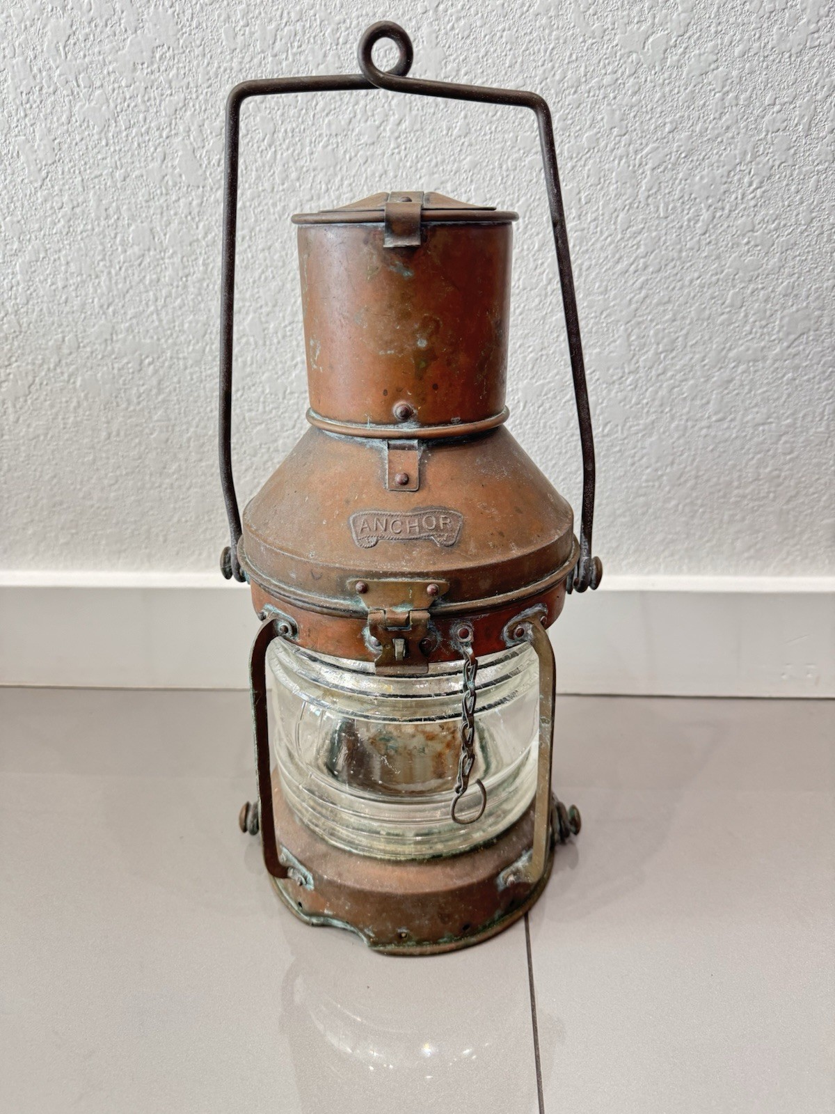 Antique ship anchor oil lantern Lamp Maritime Nautical