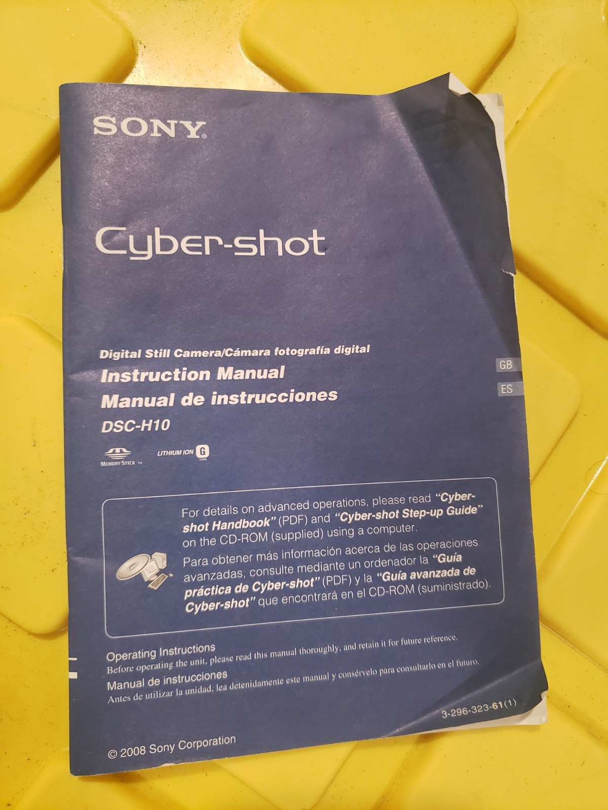 SONY Cyber-Shot Instruction Manual DSC-H10 Handbook Original