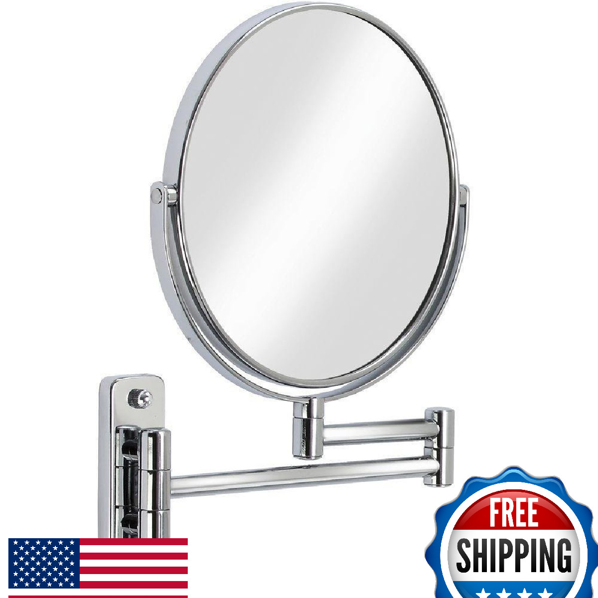 Better Living Cosmo 8" Wall Mount Double Sided 1x/5x Magnification Vanity Mirror
