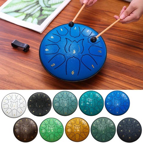 Steel Tongue Drum Compact Design Portable 11 Notes 6 Inches Rain Drum Musical