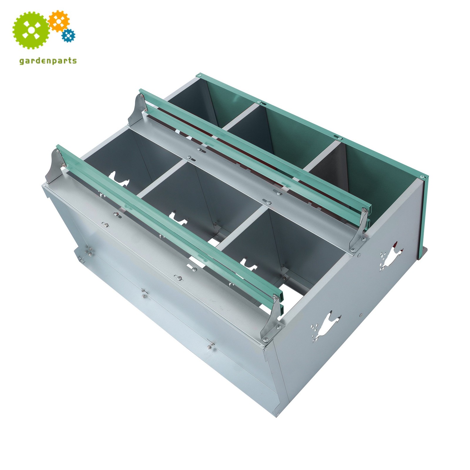 Heavy-Duty Nest Box Wall Mount Chicken Nesting Box - 6 Compartment Metal Poultry