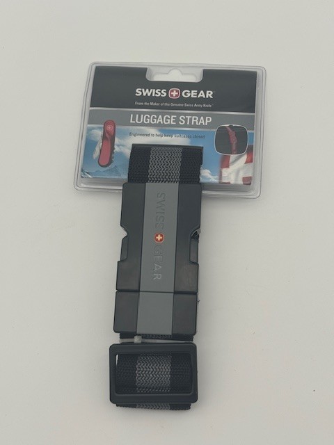 Swiss Gear Luggage Strap Fits Bags Up To 72" Black Gray New