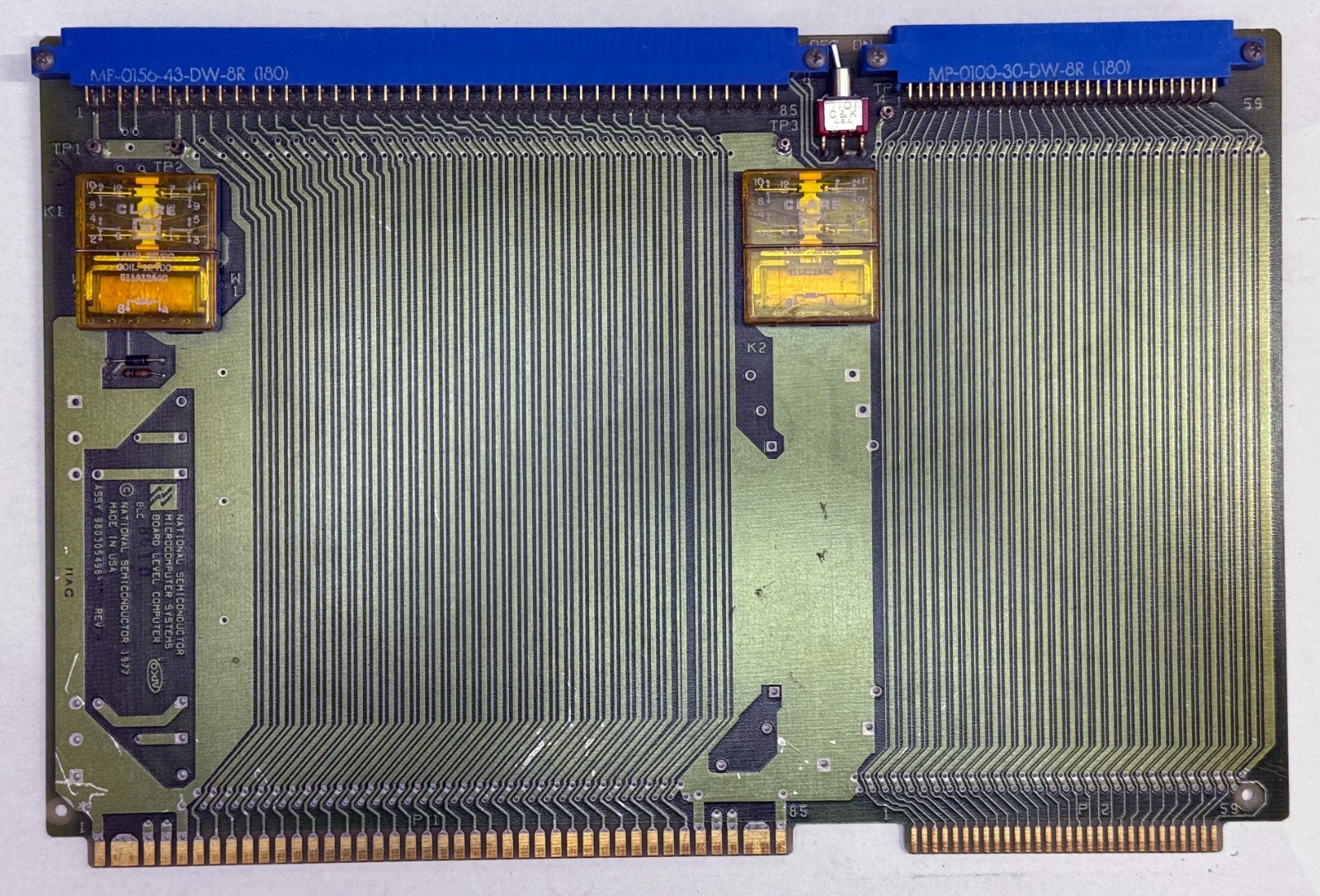 Multibus extender board w/ relay controlled power.  National Semiconductor BLC