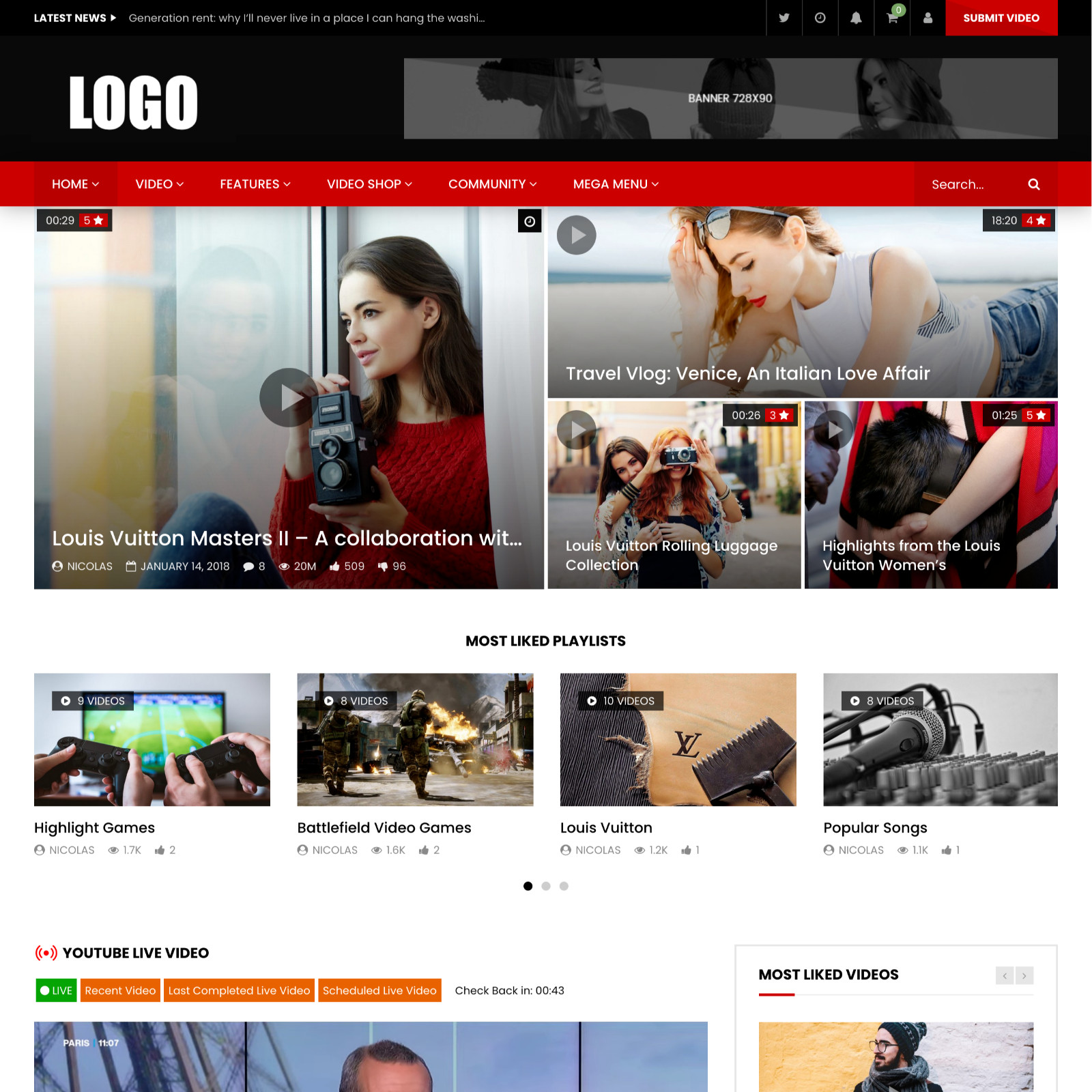 Video Uploading Website Design for Sale with Free VPS Web Hosting