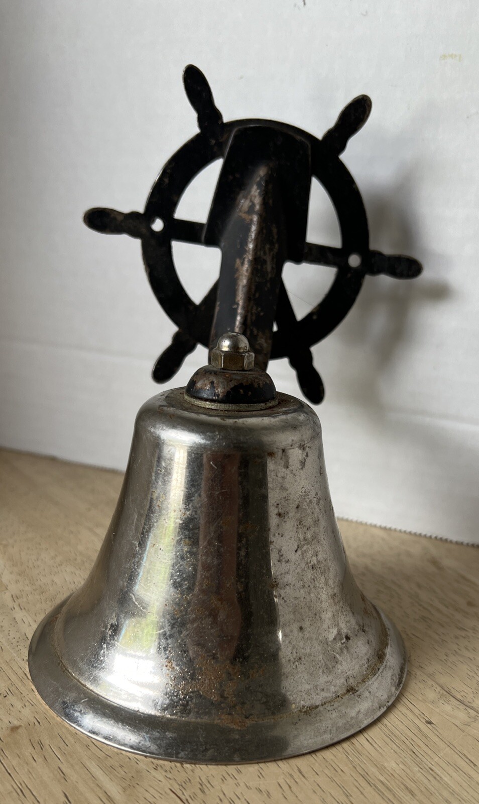 Vintage Captains Bell Metal Wall Mount Made In Japan Dinner Bell Nautical