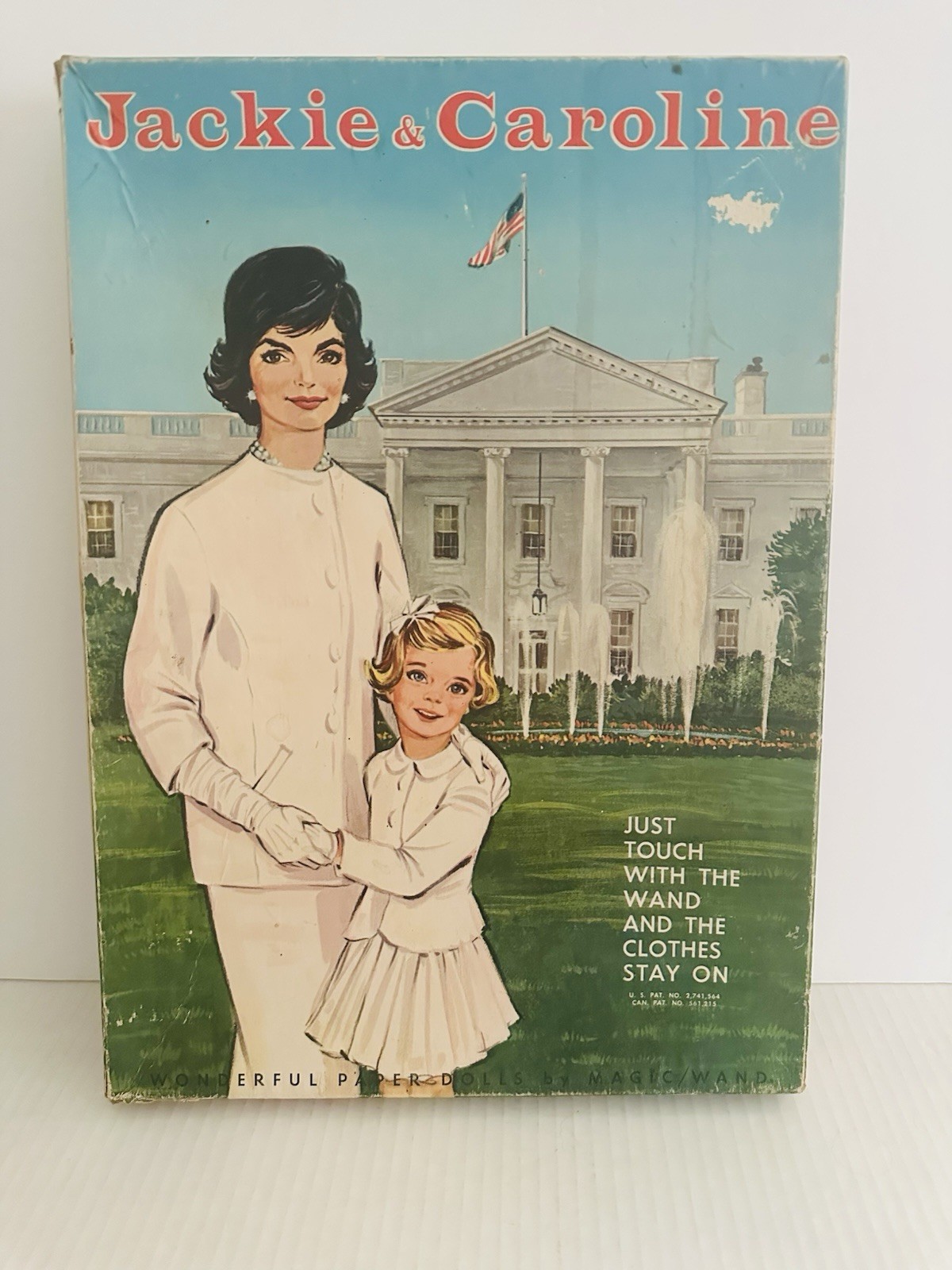 Vintage Jackie & Caroline Kennedy Magic Wand Paper Dolls Precut Distressed Box