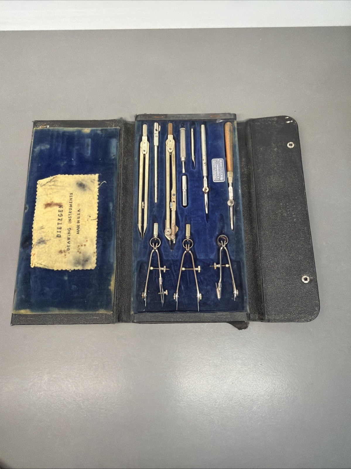 Vintage Dietzgen Commander Mechanical Drafting / Drawing Instrument Set B51