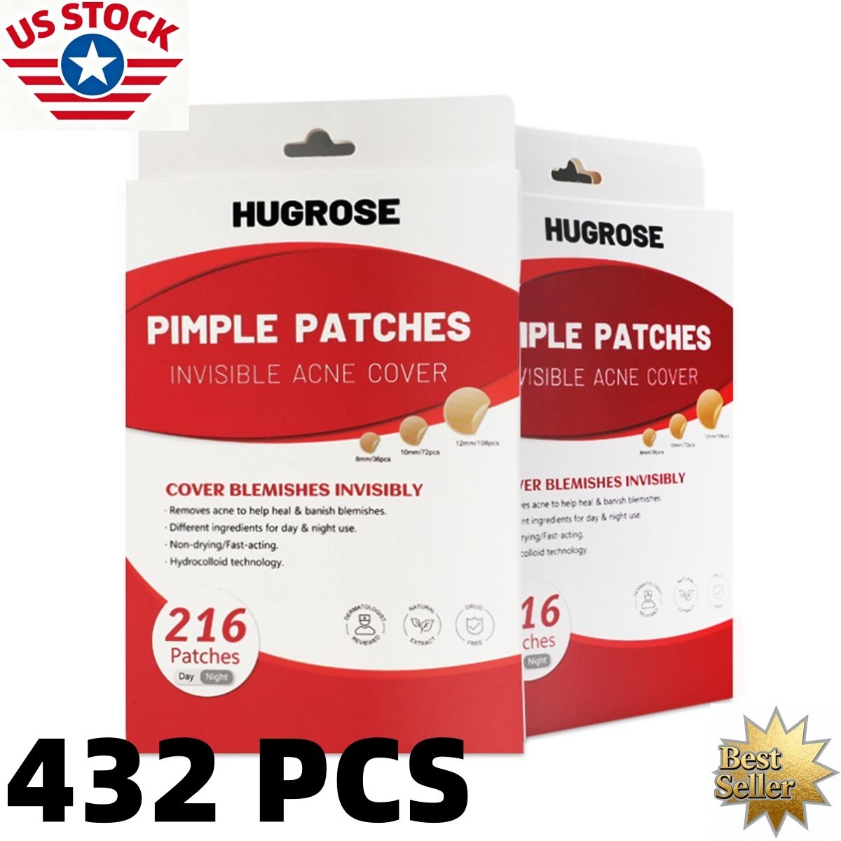 Pimple Acne Patches Advanced Ultra Thin Hydrocolloid Spot Stickers 432PCS