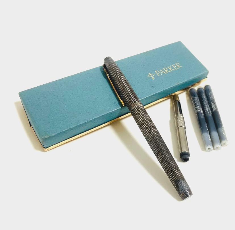 PARKER 75 Sterling Silver Fountain Pen Early Model 14K Nib 0 Mark