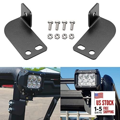 Polaris Ranger Pro-fit Rear Roof Cage Light Mount Bracket Pod Light Mounting 