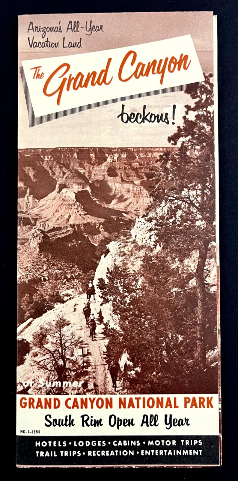 1956 Grand Canyon Beckons Vintage Arizona National Park Travel Brochure Guide