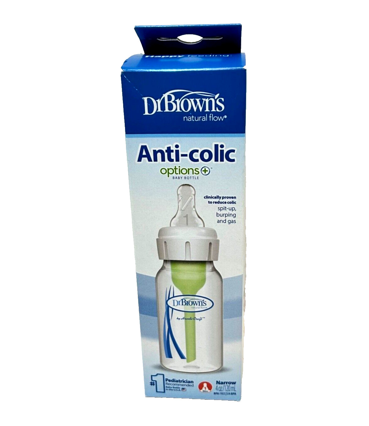 Dr Browns Anti Colic 4oz Baby Bottle Level 1 Nipple New in Box
