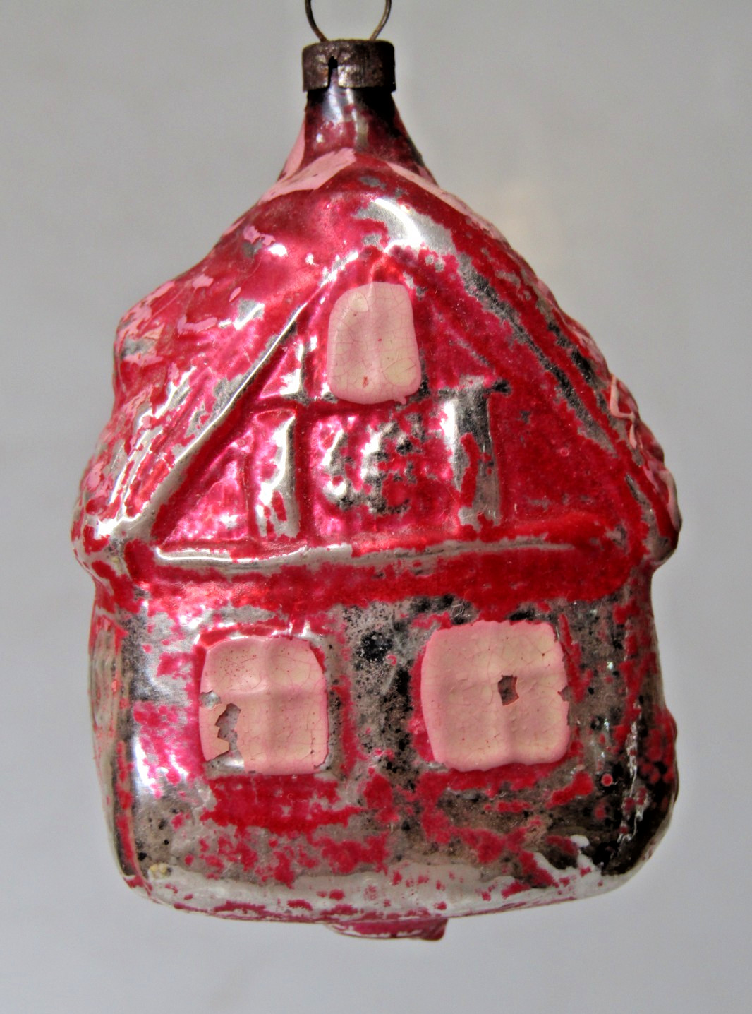 Antique Vintage Blown Glass COUNTRY HOUSE Christmas Ornament Germany