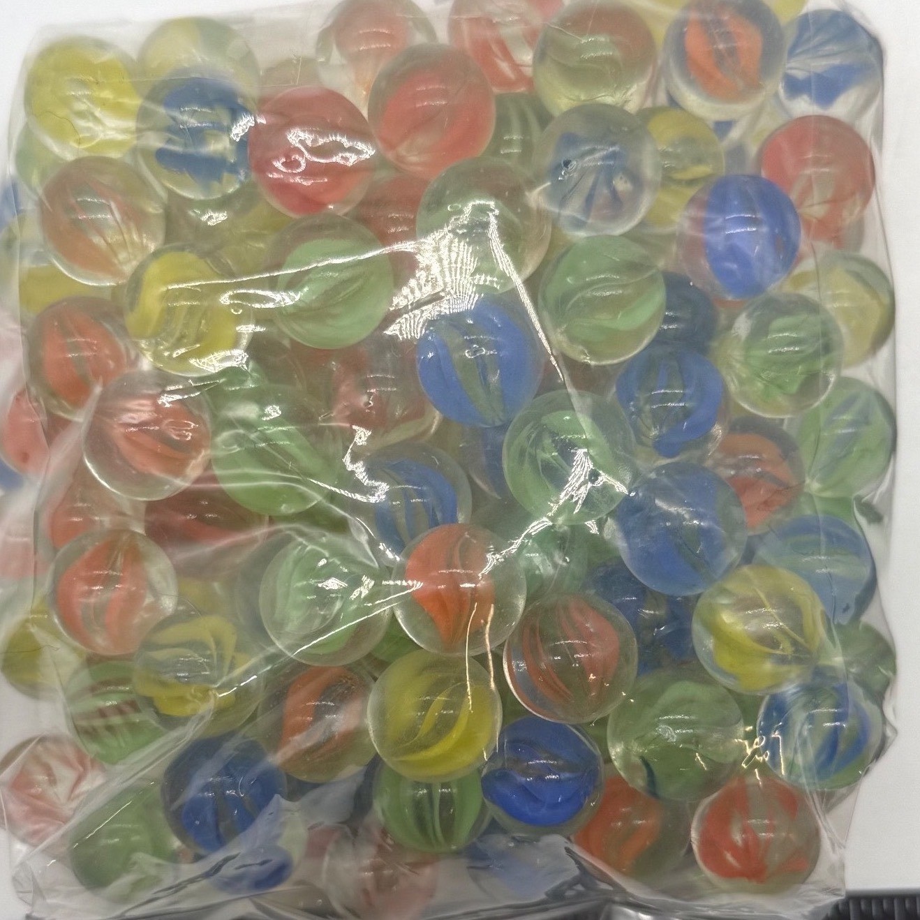 Glass clear swirl Marbles Assorted Colors Classic toy collectible gift bulk lot