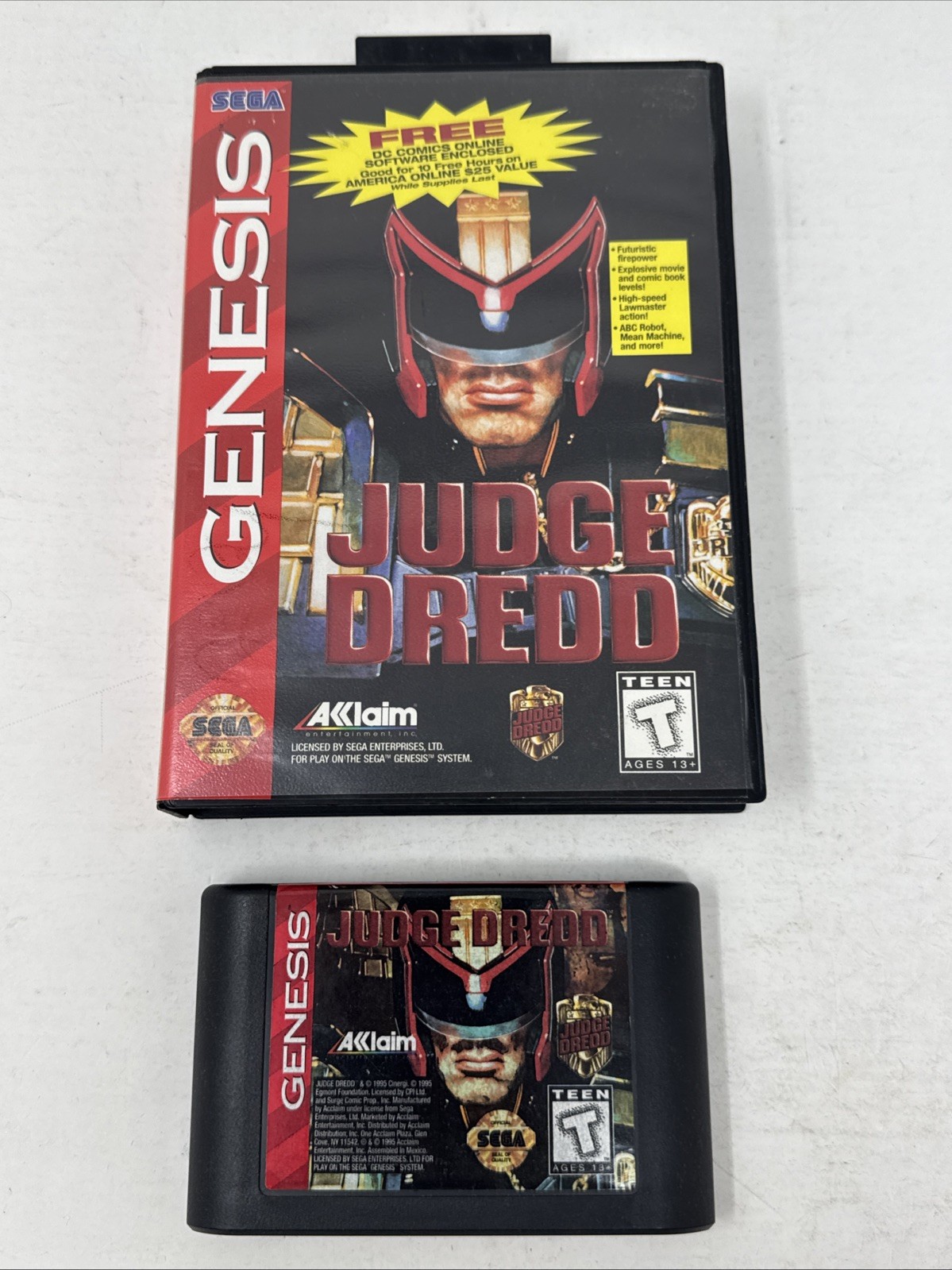 Judge Dredd Sega Genesis Game Cartridge & Box NO Manual Untested Clean