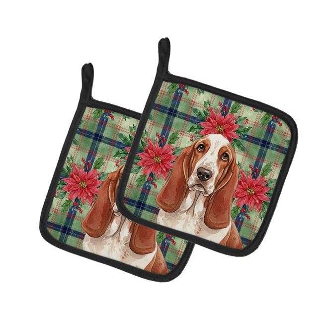 Carolines Treasures WDK8497PTHD Unisex Adult Red & White Basset Hound Christm...