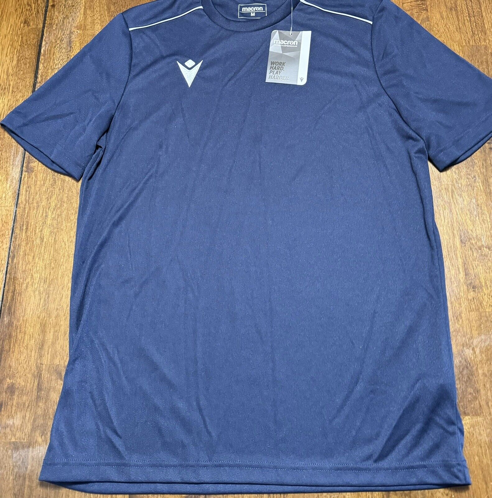 NEW NWT Macron Hero Shirt Navy Blue SS SOCCER VOLLEYBALL SHIRT Medium M