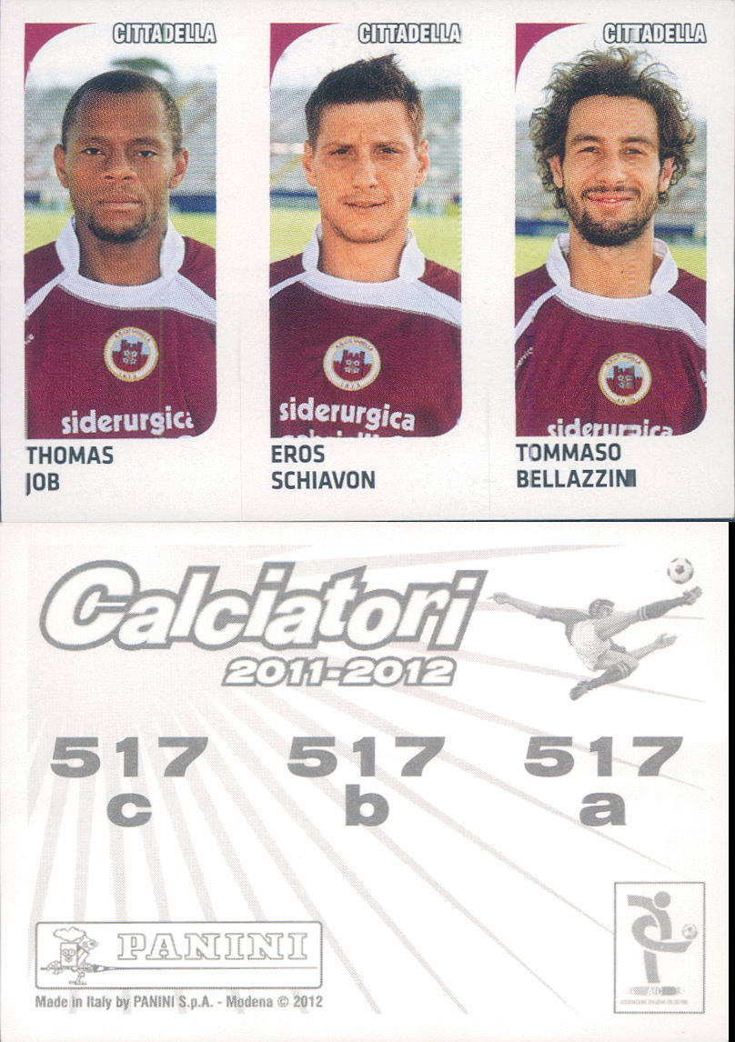 FIGURINE FOOTBALLERS PANINI 2011/12-FIGURE-N.517-NEW, PERFECT